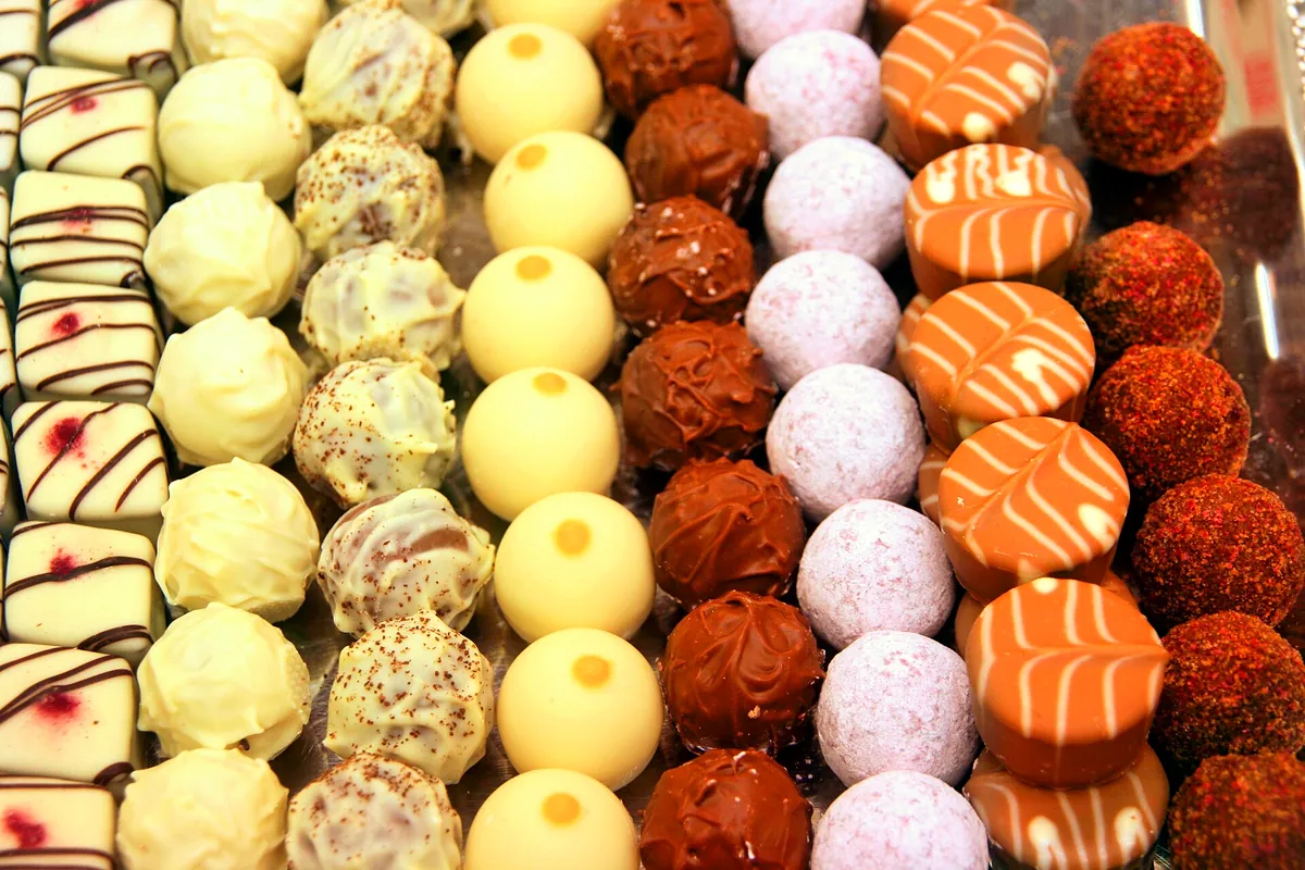 Symbolbild: chocolate pralines (nicht aufgenommen bei Tout Chocolat)